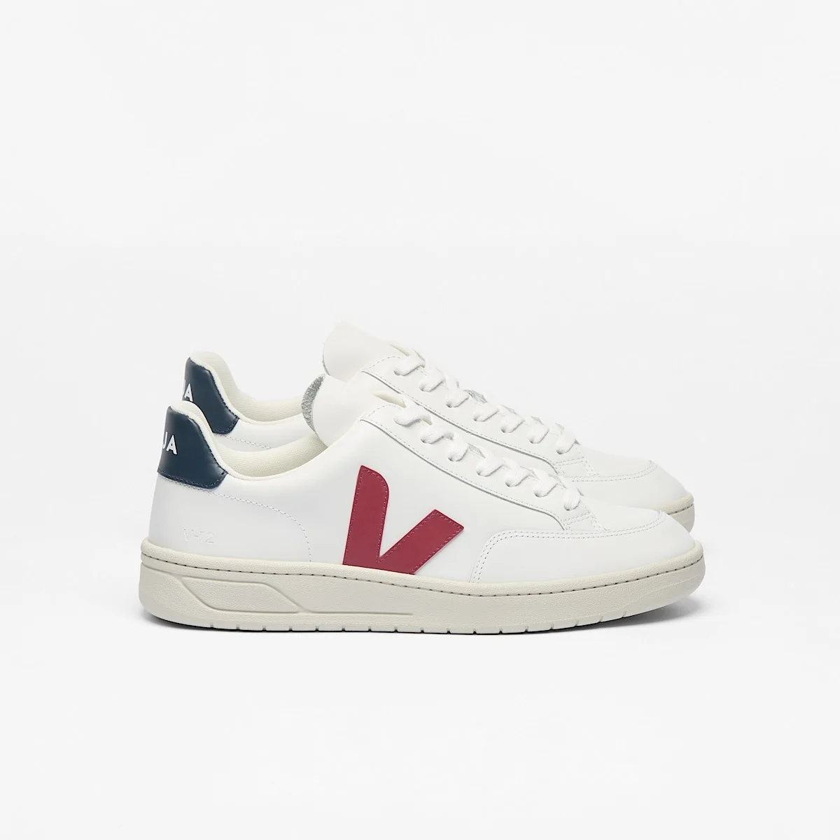 V-12 LEATHER WHITE MARSALA NAUTICO - 1