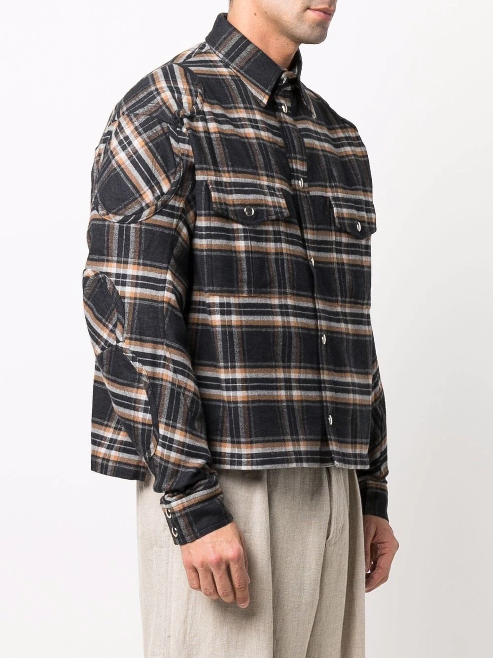 check pattern flannel shirt - 3