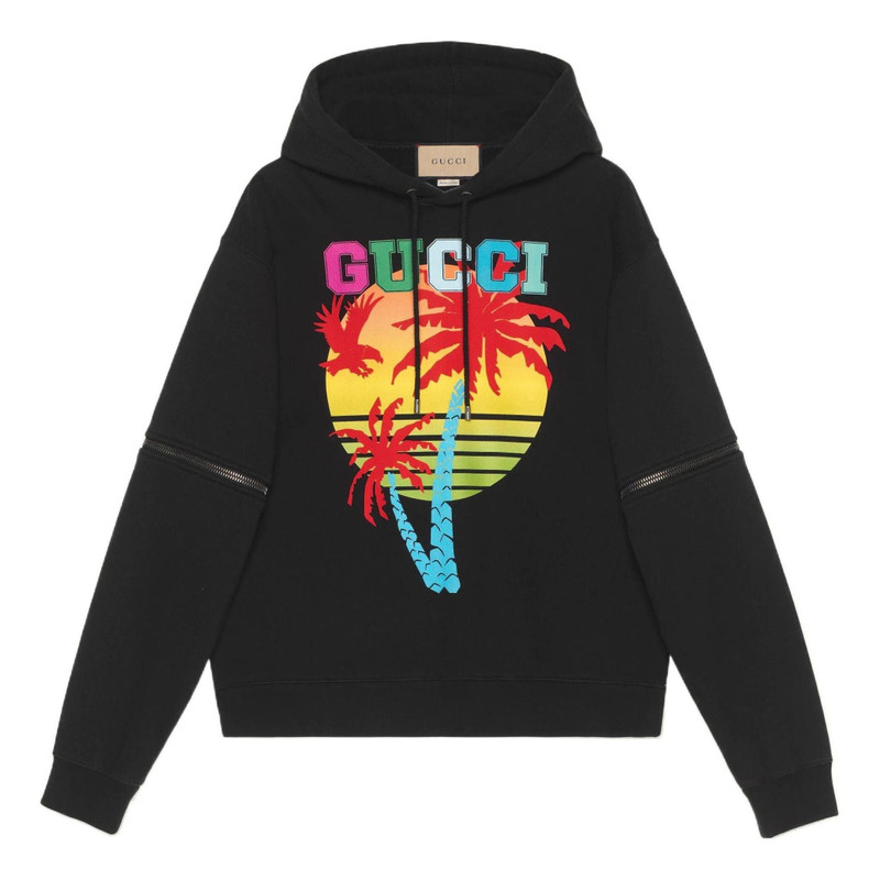 Gucci Sunset Hooded Sweatshirt With Removable Sleeves 'Black' 700117-XJEOT-1082 - 1