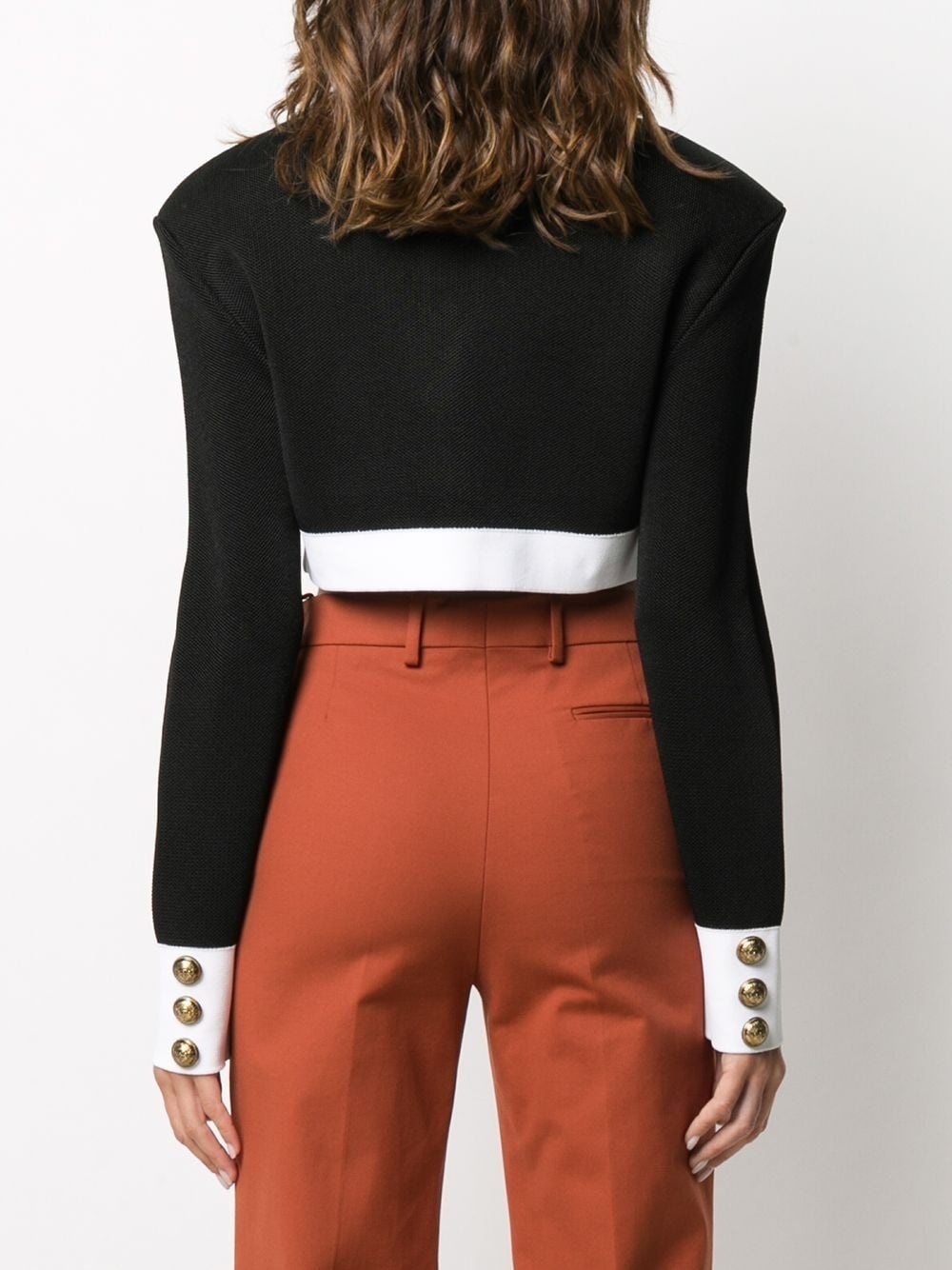 cropped two-tone jacket - 4