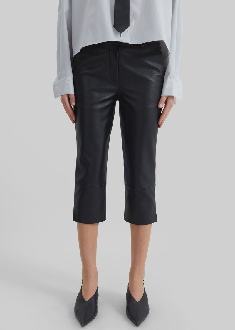 Lior Leather Capri Pants - Black 5