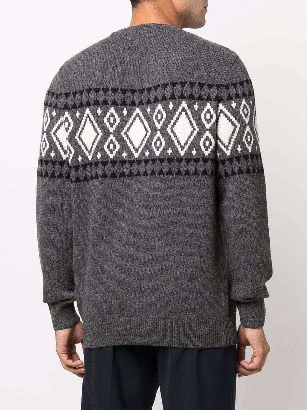 argyle-knit wool jumper - 4