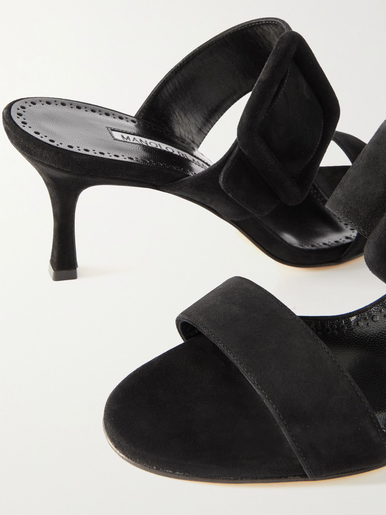 Gable 70 buckled suede mules Black - 4