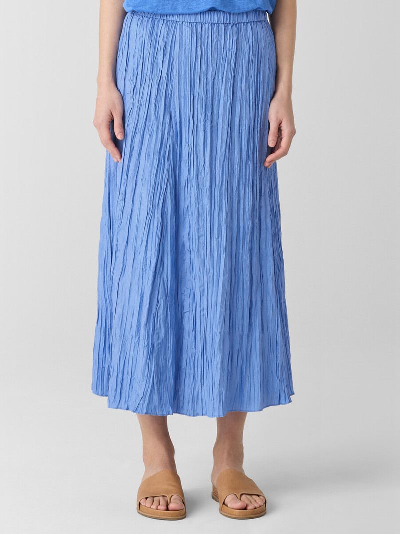 Crushed Silk Flared Skirt 3