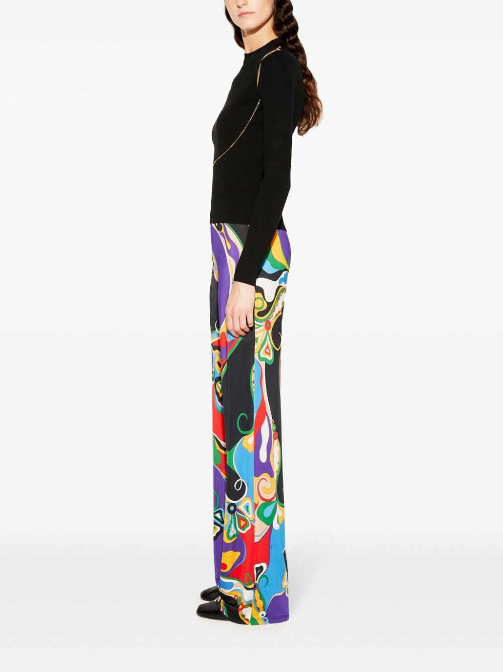 Orchidee print trousers - 3