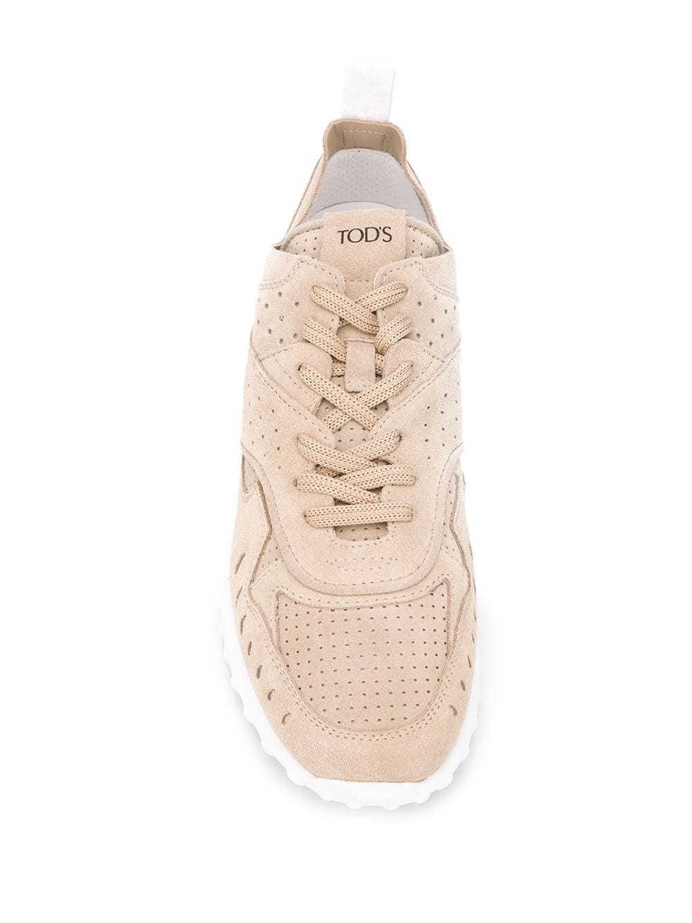 perforated detail lace-up sneakers - 4