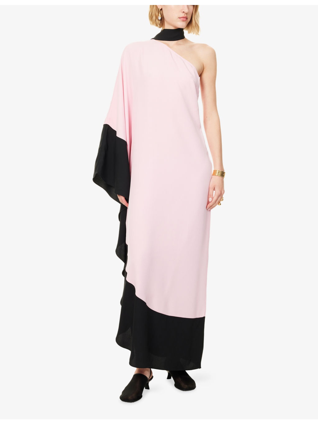 Olympia One-Sleeve Woven Maxi Dress - 3