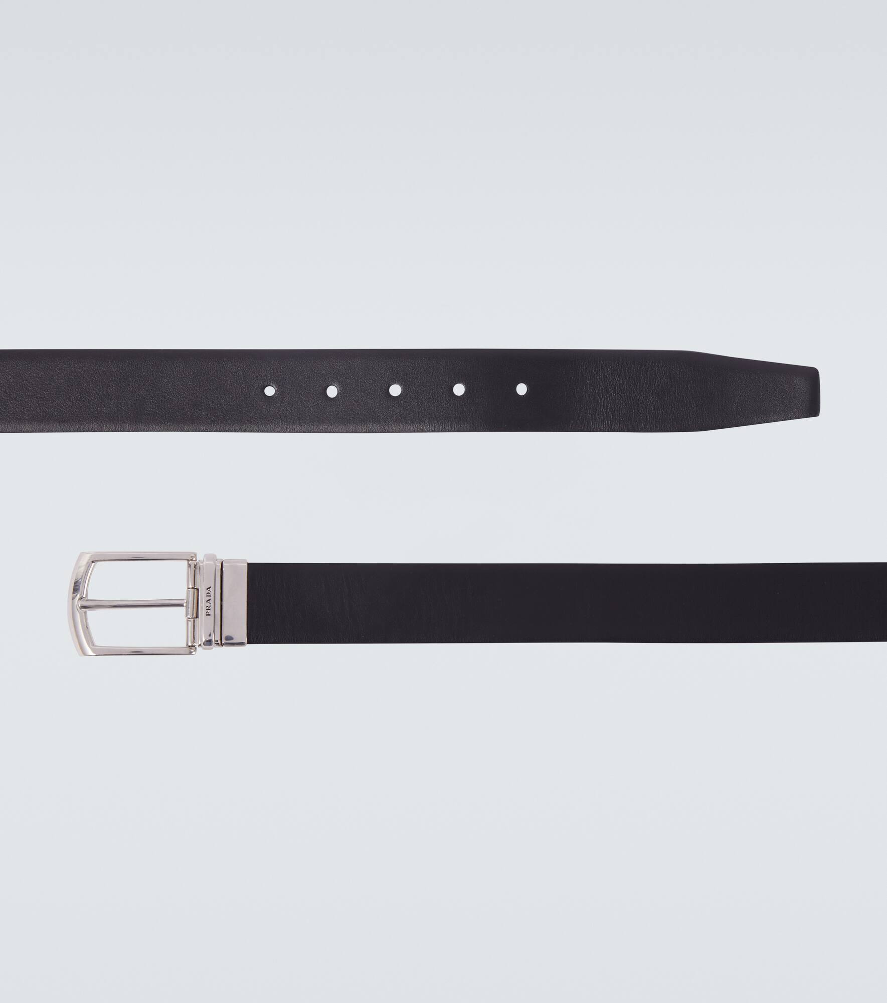 Reversible Saffiano and leather belt - 4