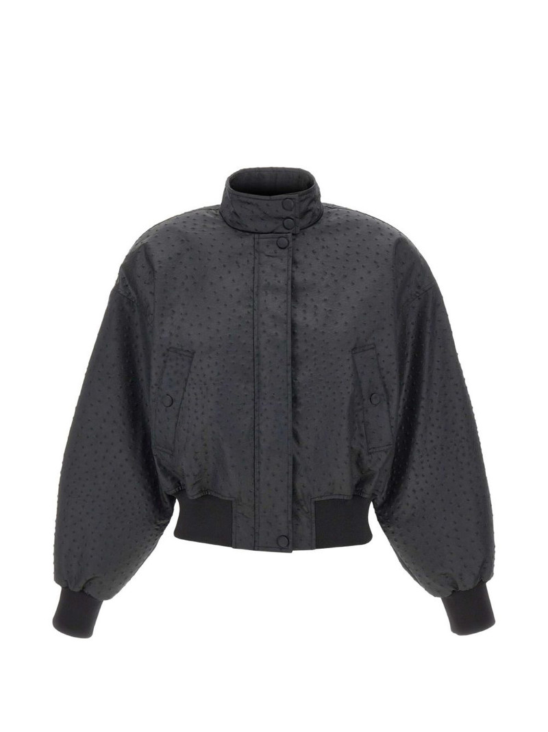 embossed high-neck jacket 1