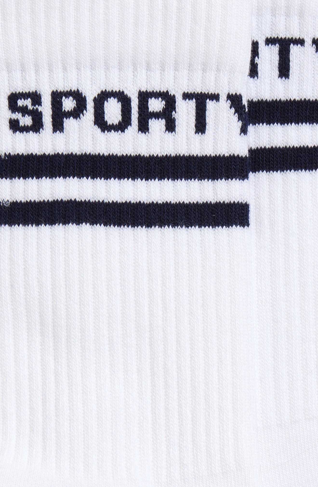 Sporty & Rich Logo Cotton Blend Crew Socks in White/navy at Nordstrom - 3
