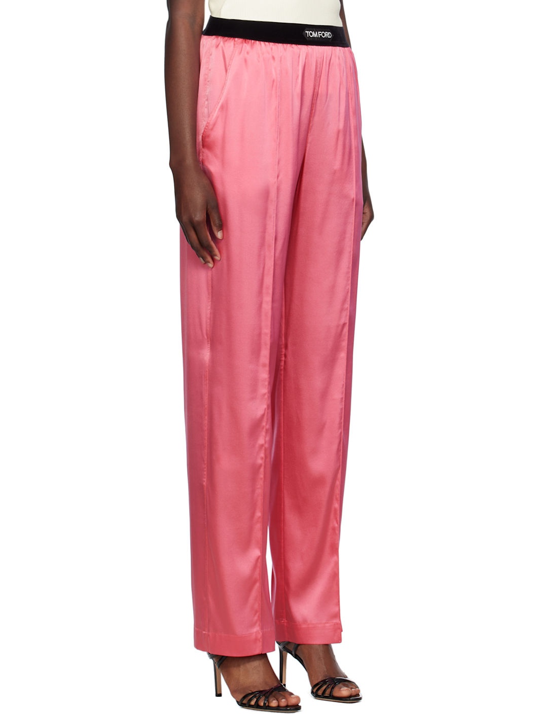Pink Stretch Silk Pyjama Pants - 2