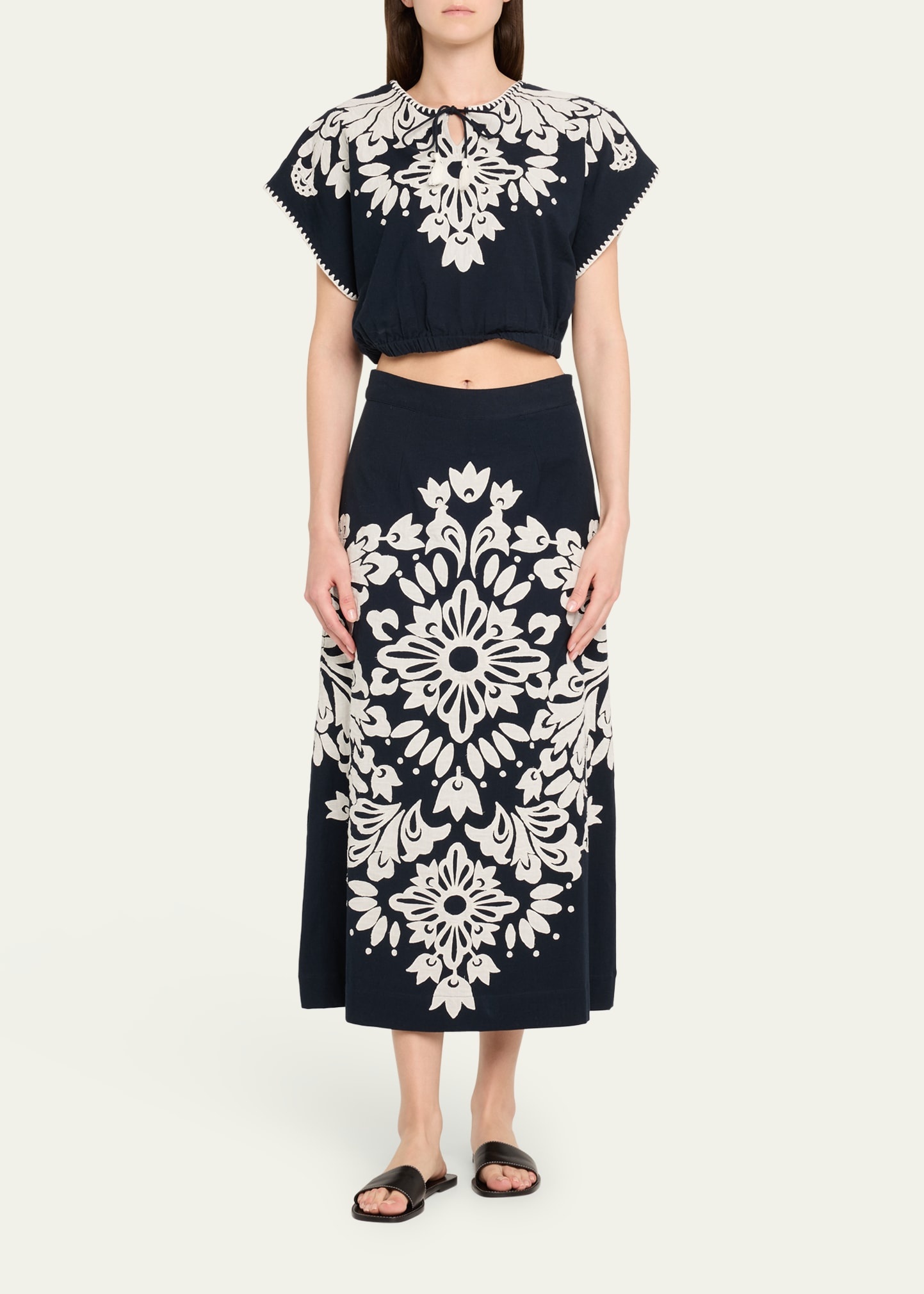 Liliana Appliqué Midi Skirt - 2