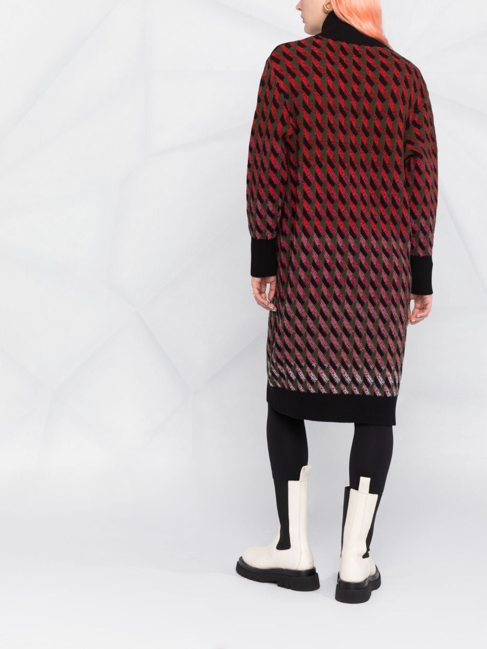 intarsia-knit cardi-coat - 6