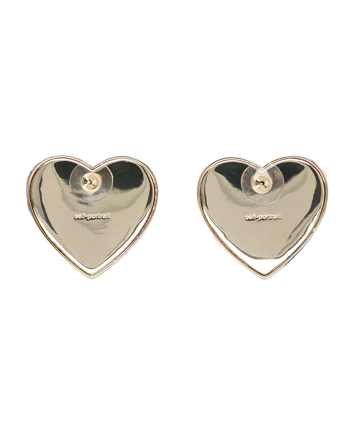 Gold Crystal Heart Earrings - 2