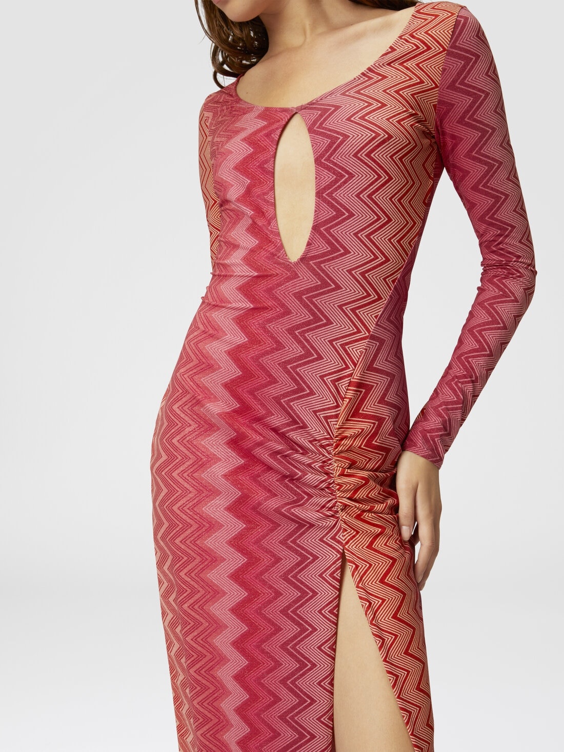 Cover up dress in stretch nylon zig zag lamé - 5