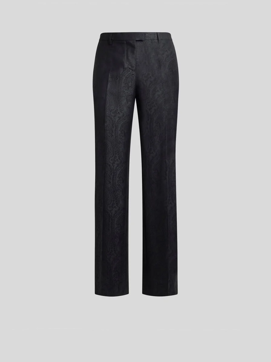 WOOL JACQUARD TROUSERS WITH ARNICA MOTIF - 1
