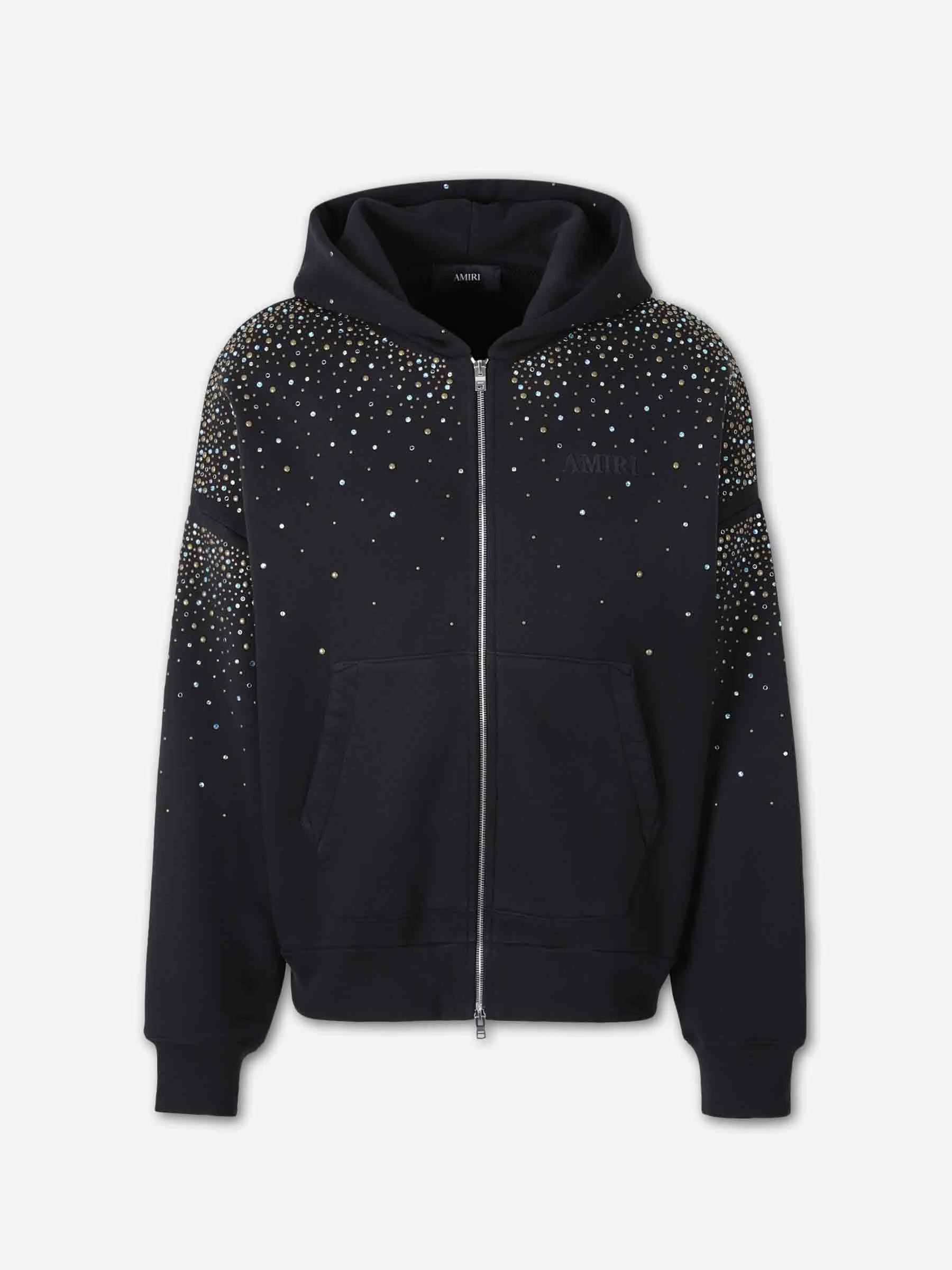 RHINESTONE ZIP-UP SWEATSHIRT - 1