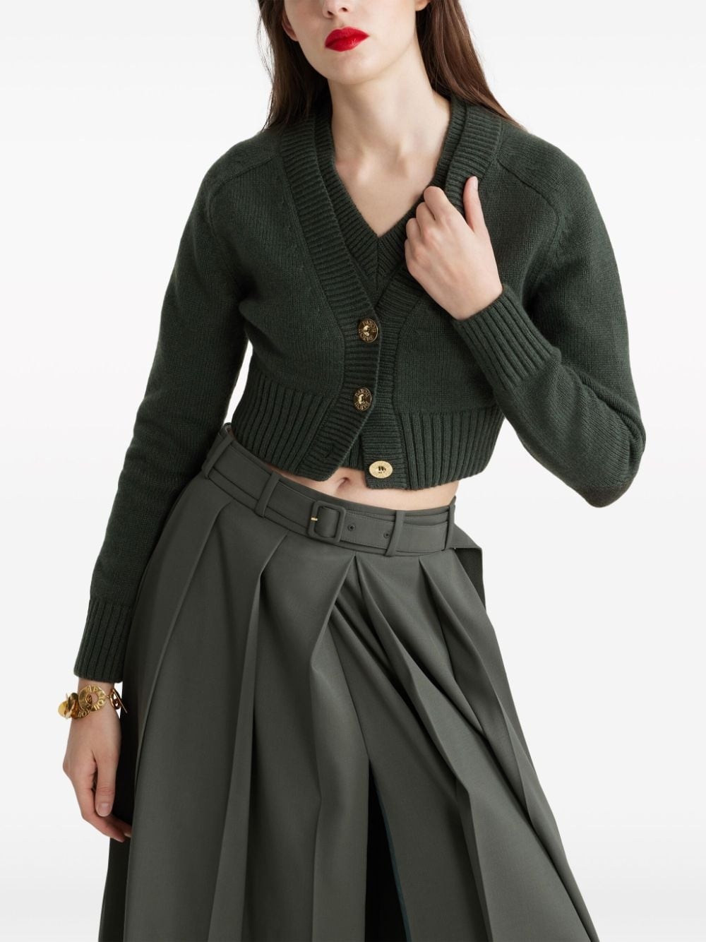cropped knit cardigan - 3