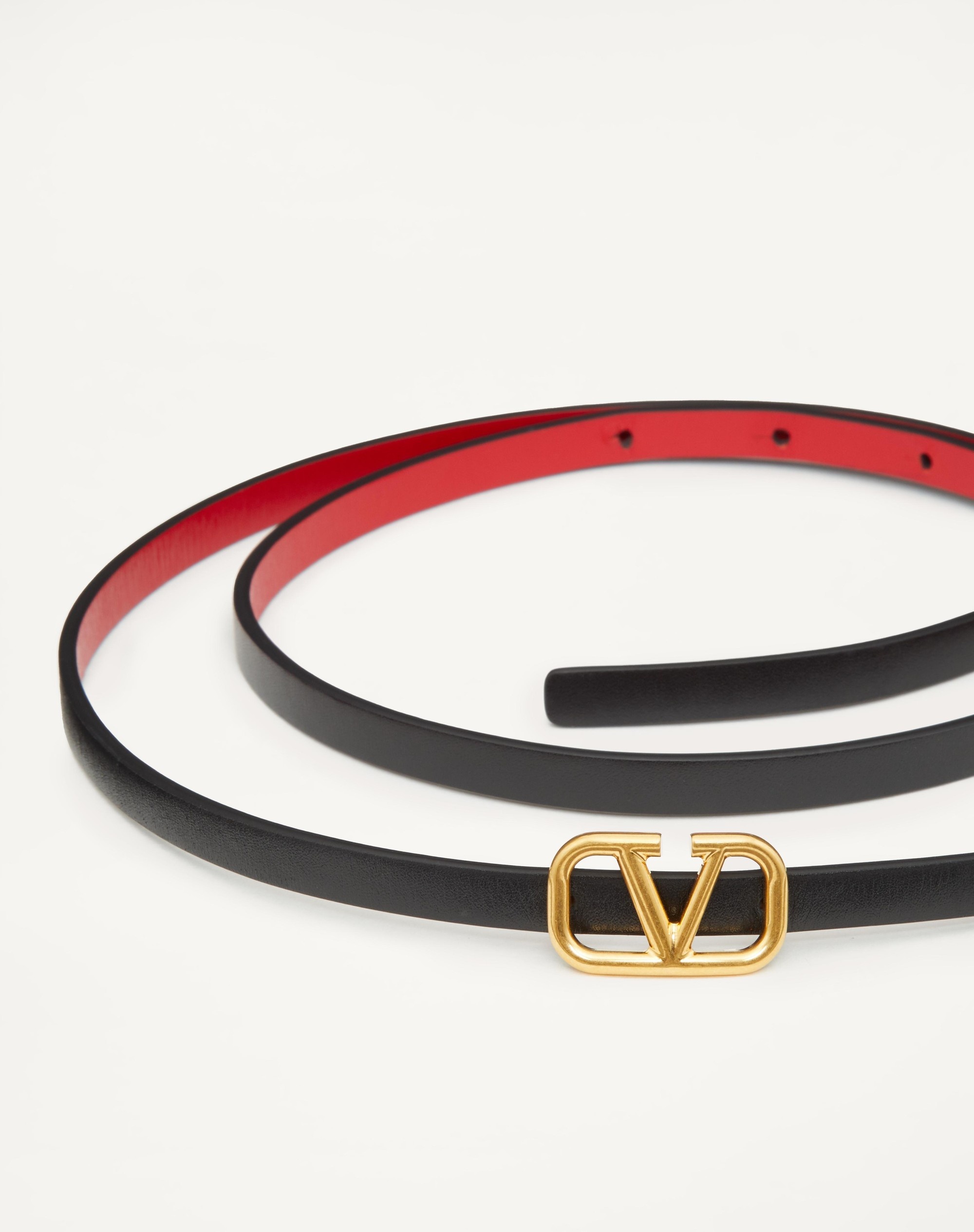 REVERSIBLE VLOGO SIGNATURE BELT IN GLOSSY CALFSKIN 8MM - 2