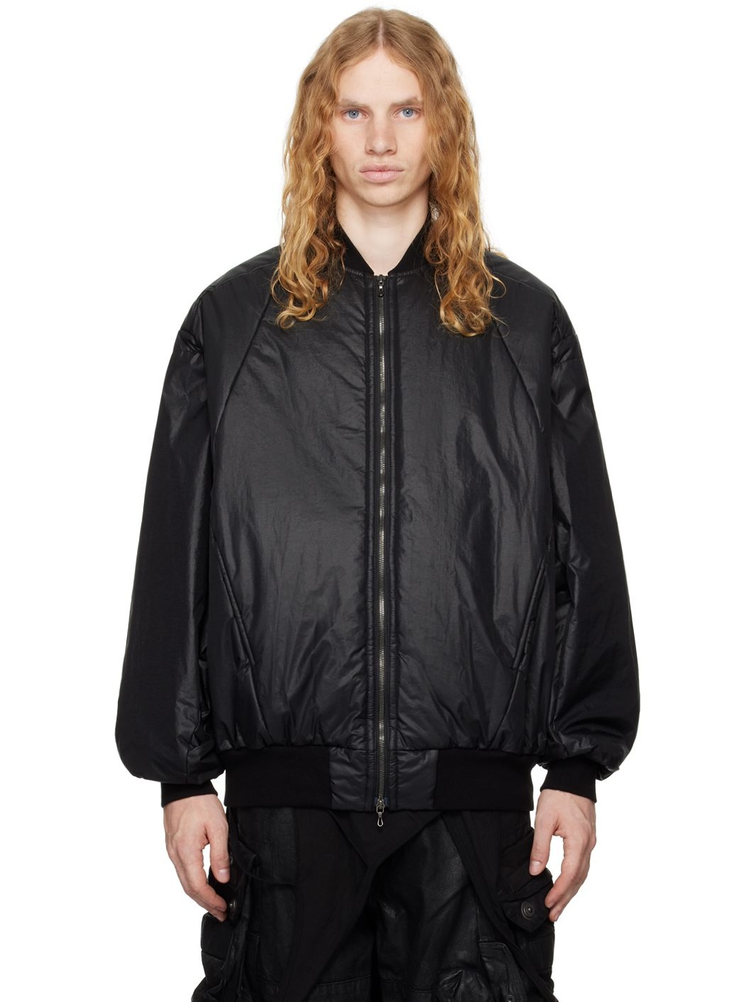 Black Airwing Bomber Jacket - 1