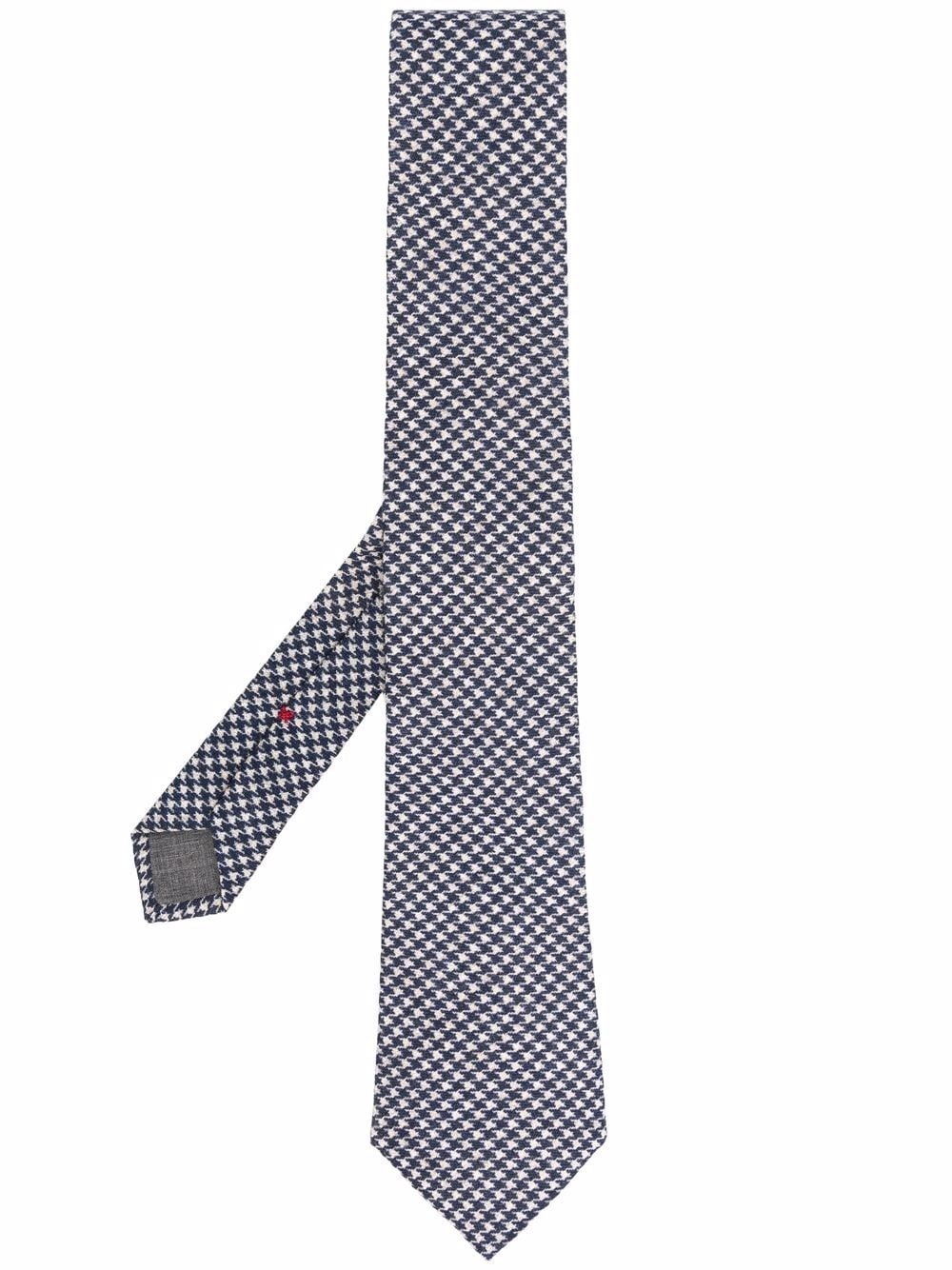 houndstooth-print tie - 1