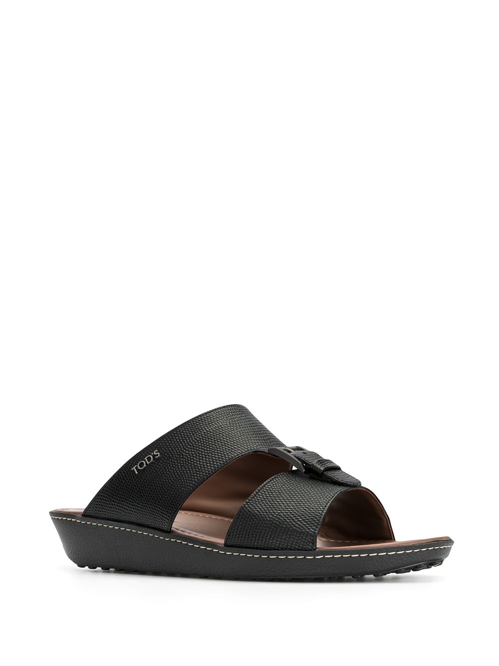 textured leather sandals - 2