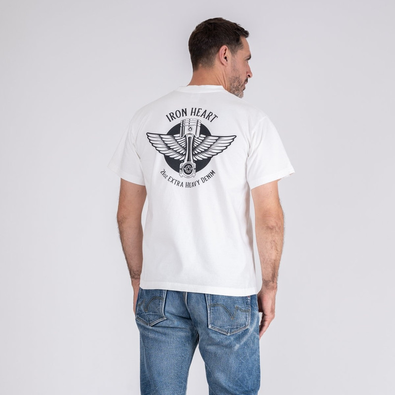Iron Heart IHPT-24PARTY-WHT 7.5oz Printed "22nd Anniversary" Party Loopwheel Crew Neck T-Shirt - White outlook
