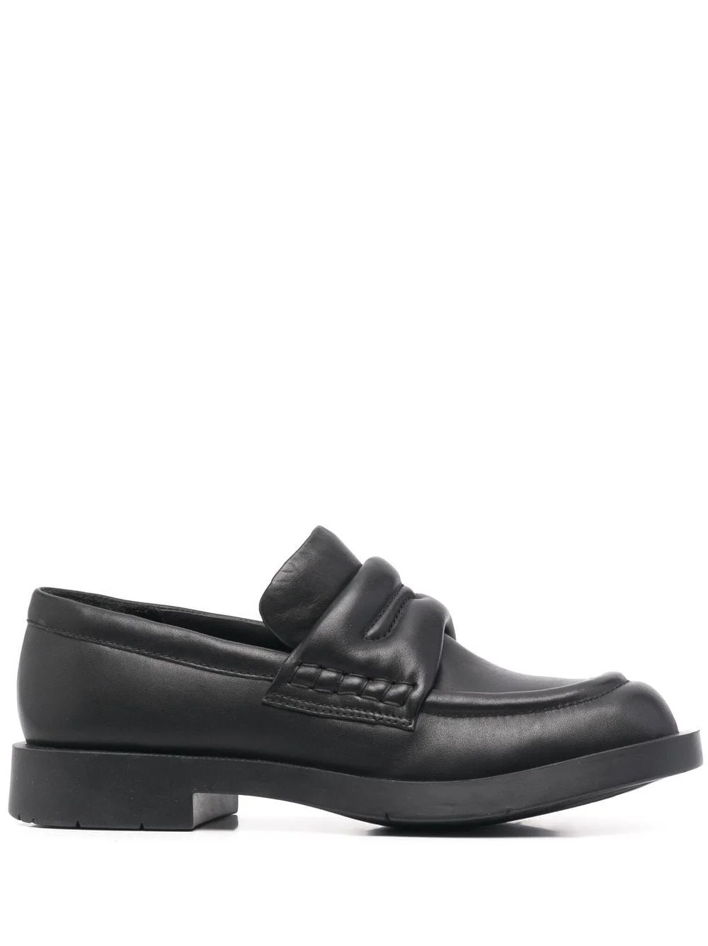 leather round-toe loafers - 1