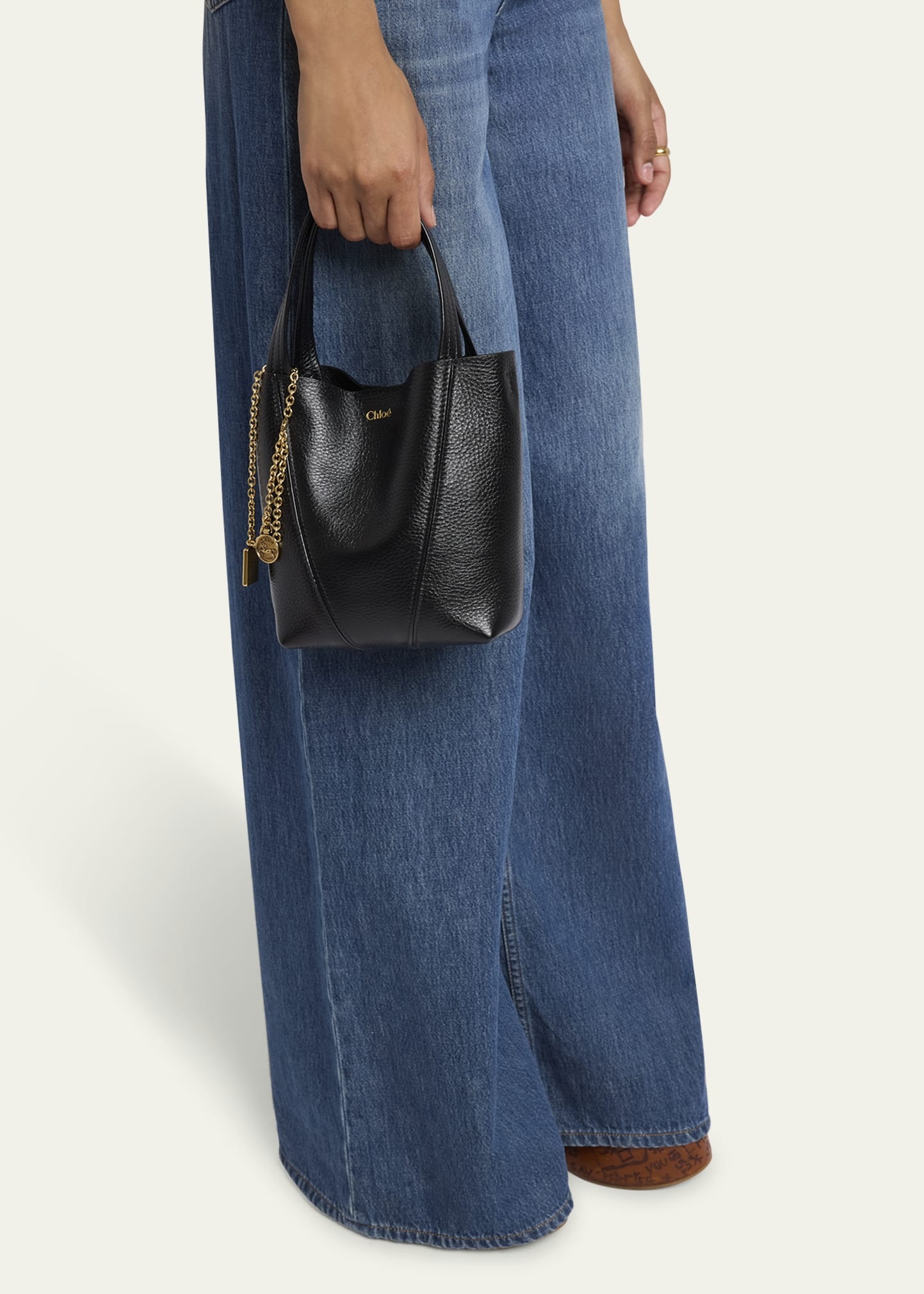 Spin Mini Tote Bag in Grained Calfskin - 2
