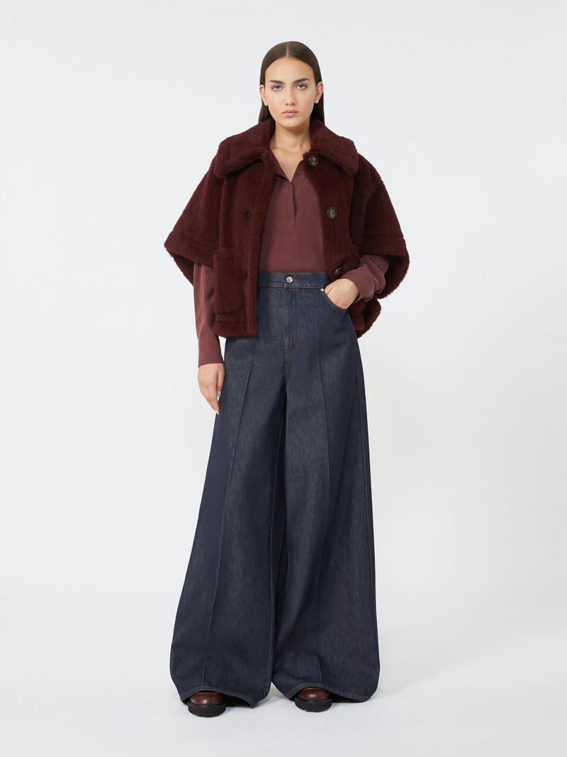 Max Mara NEWTERZO1 Cape in alpaca and wool Teddy fabric outlook