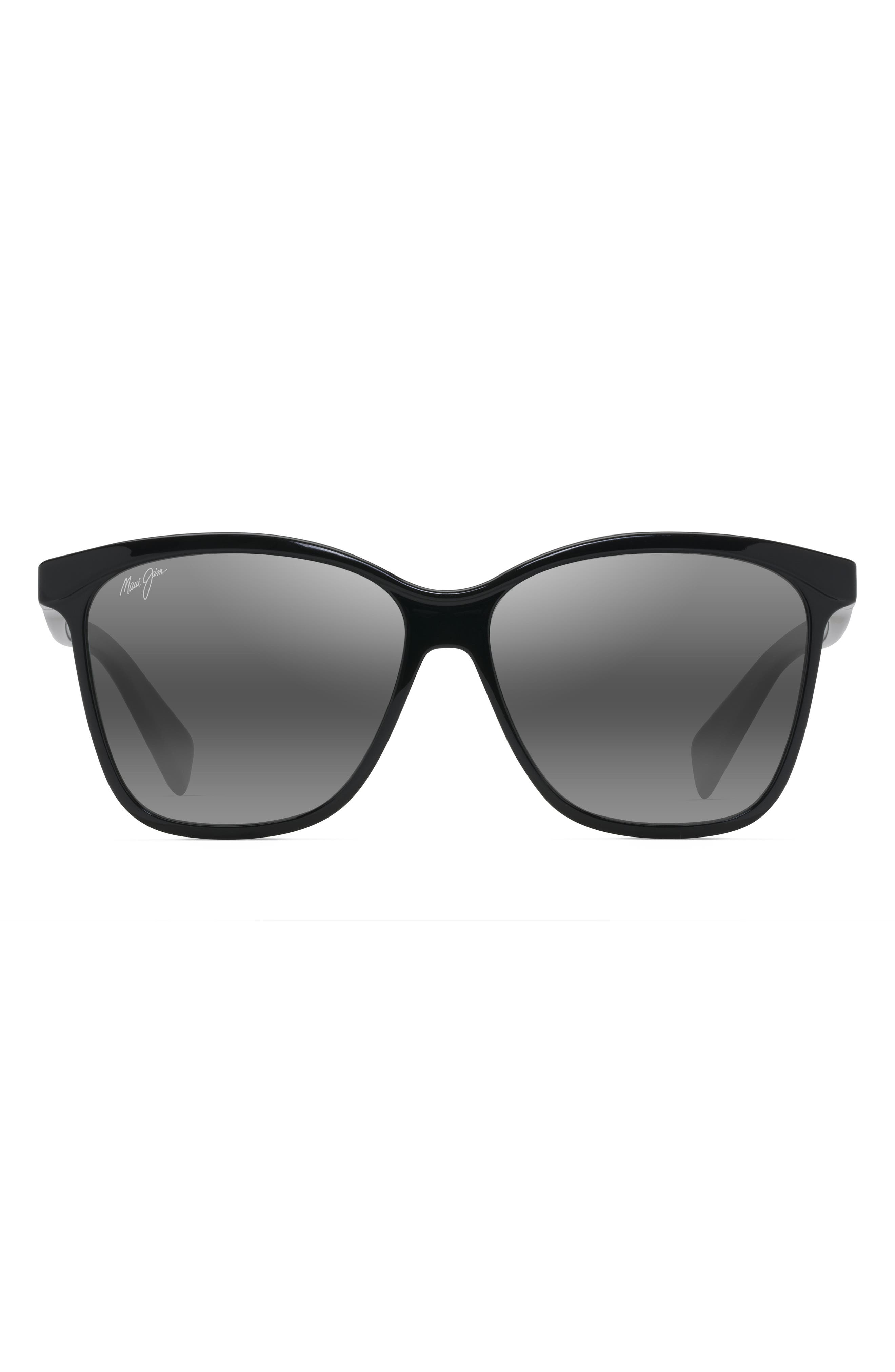 Maui Jim Liquid Sunshine 58mm PolarizedPlus2® Square Sunglasses in Gloss Black at Nordstrom - 1