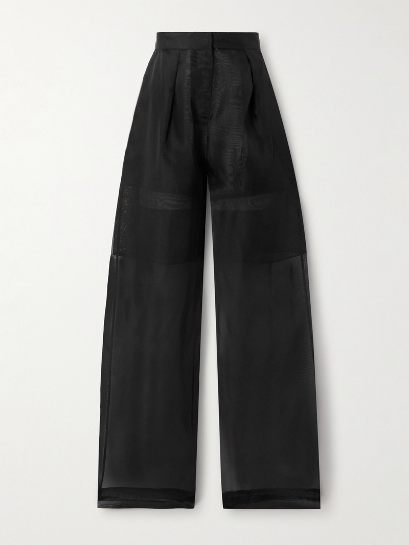 Ostie Pleated Silk-organza Wide-leg Pants 1
