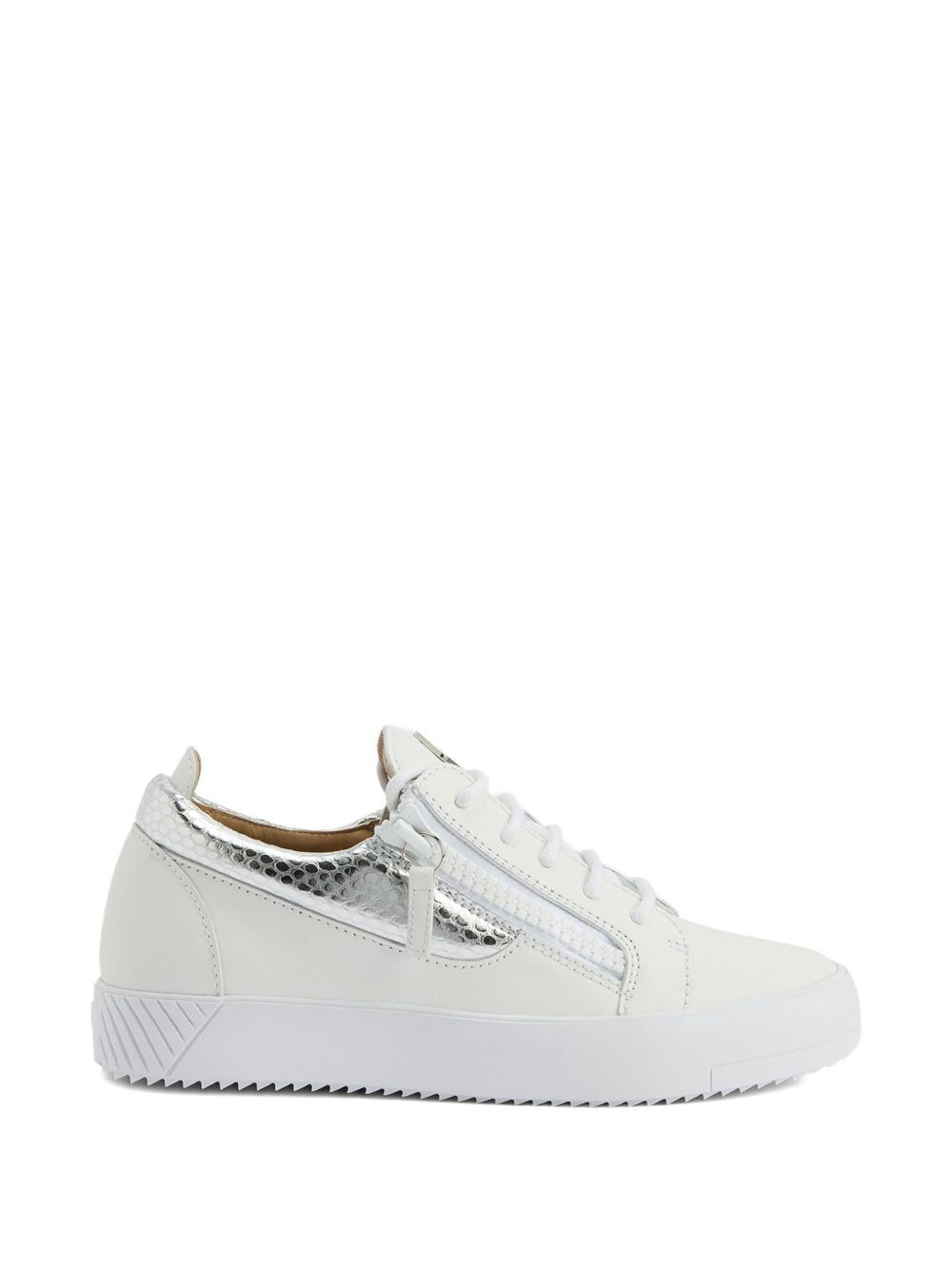 Gail zip-detail leather sneakers - 5