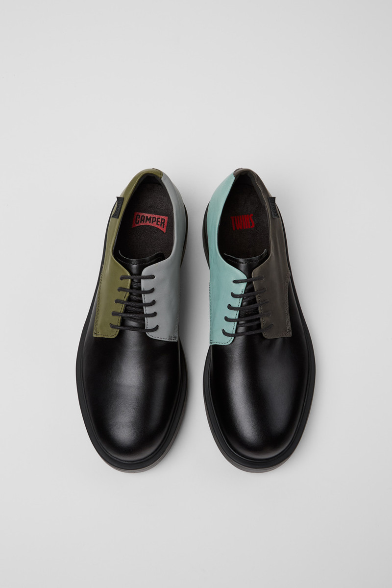 Multicolored Leather Men's Shoes. 4