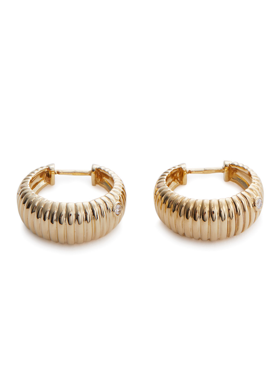 Paires De Creoles Berlingot 9kt gold hoop earrings - 3