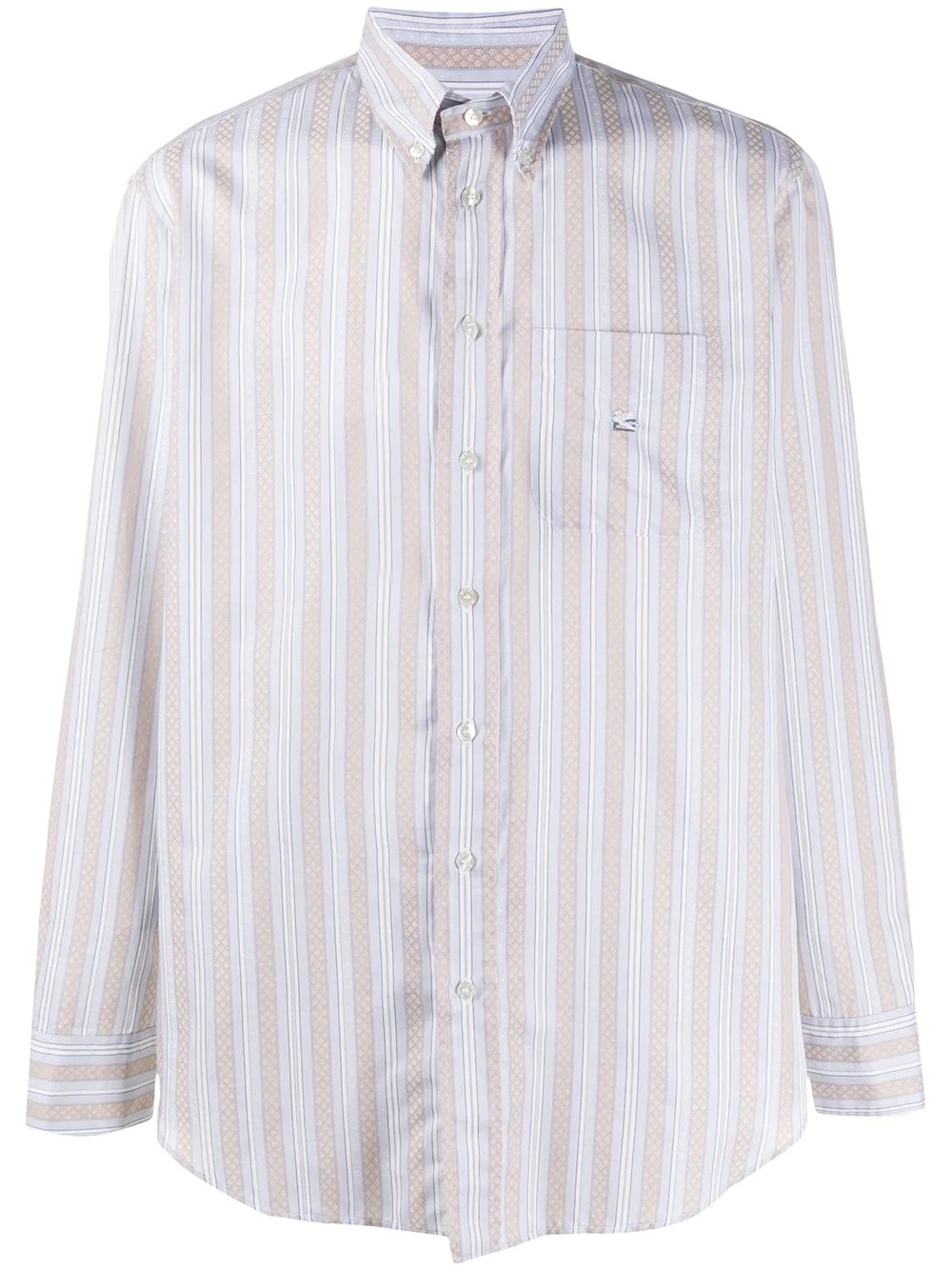 long sleeve striped pattern shirt - 1