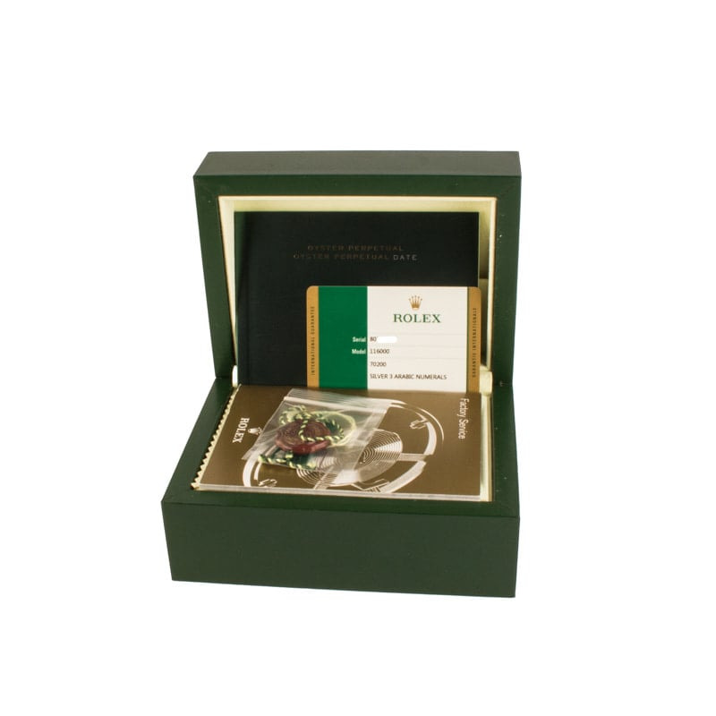 Rolex Oyster Perpetual 116000 Silver Arabic Dial - 4