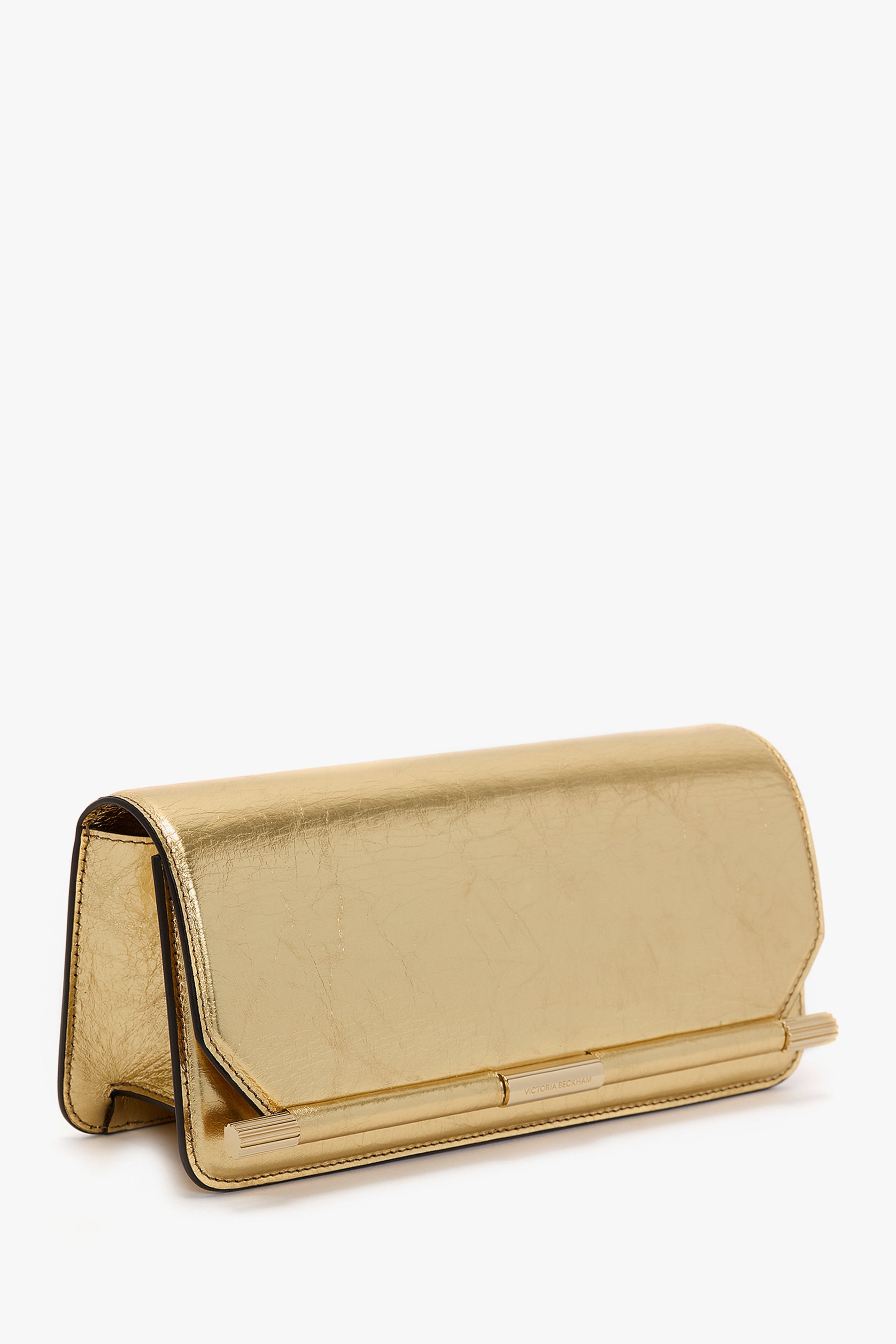 202 Clutch Bag In Gold Distressed Leather - 2