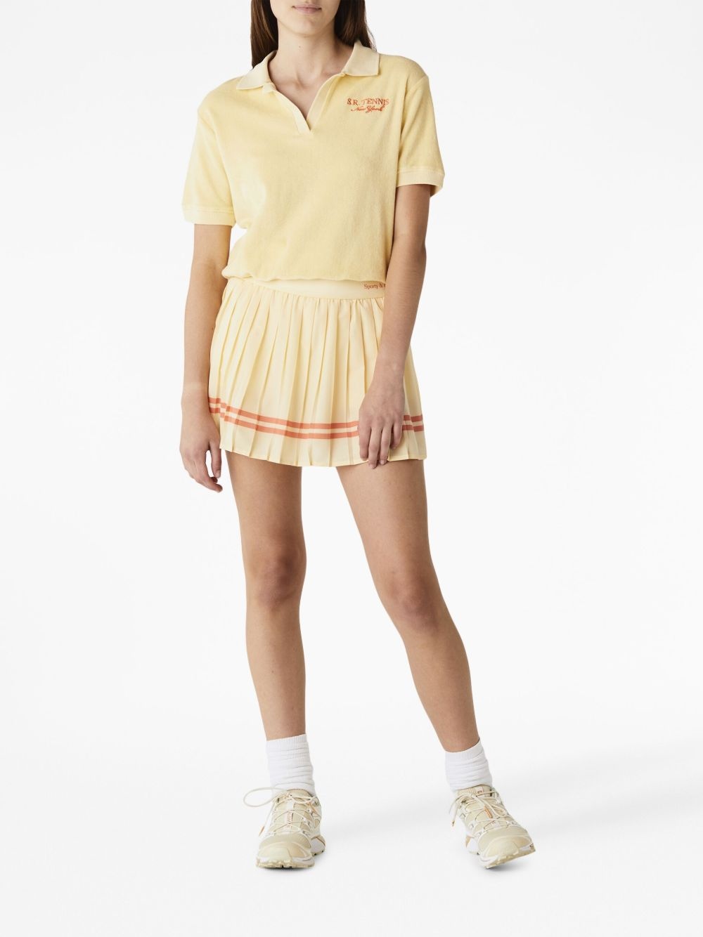 New Serif Pleated Skirt - Almond/Pomodoro - 2
