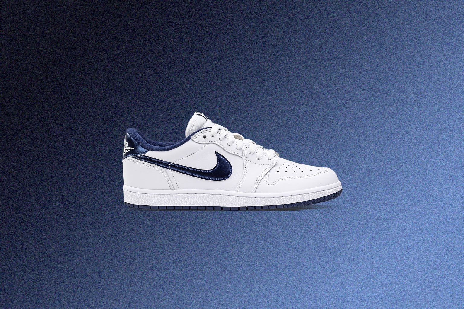 AIR JORDAN 1 LOW 85 'METALLIC BLUE' - WHITE/NAVY - 2