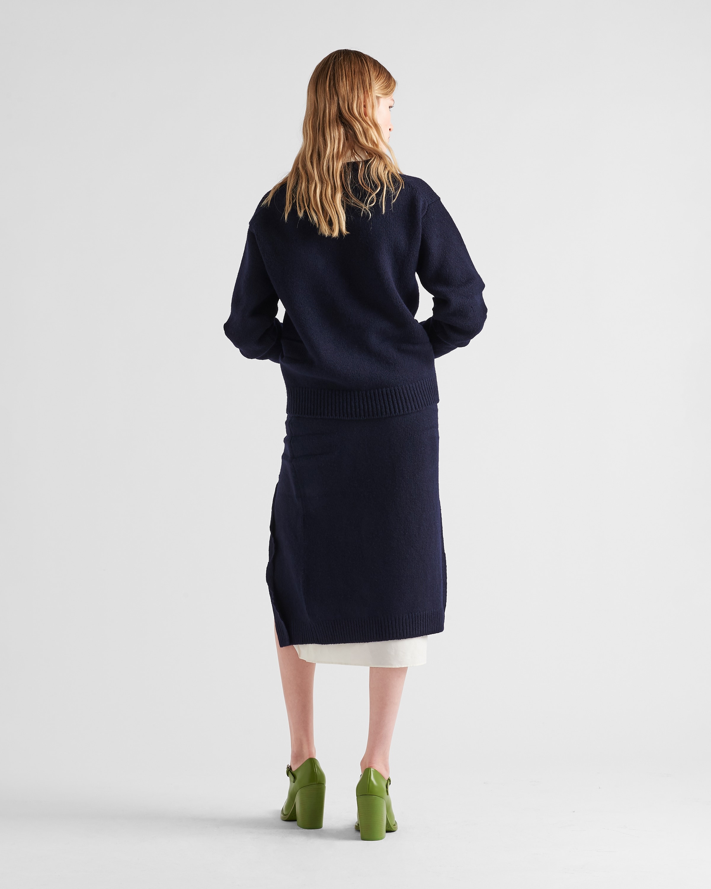 Wool and cashmere skirt with split - 5