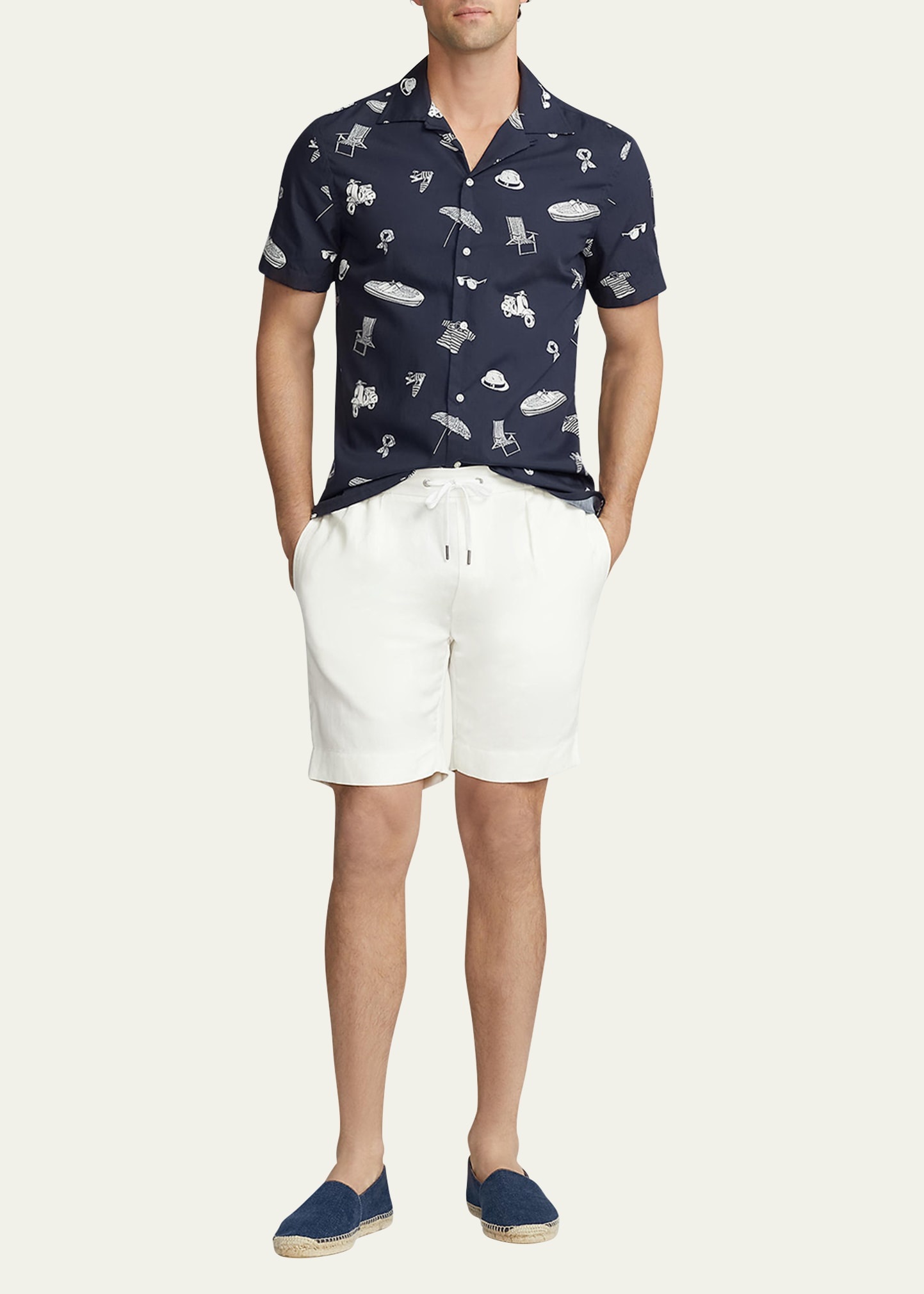 Men's Coastal-Print Camp Shirt - 2