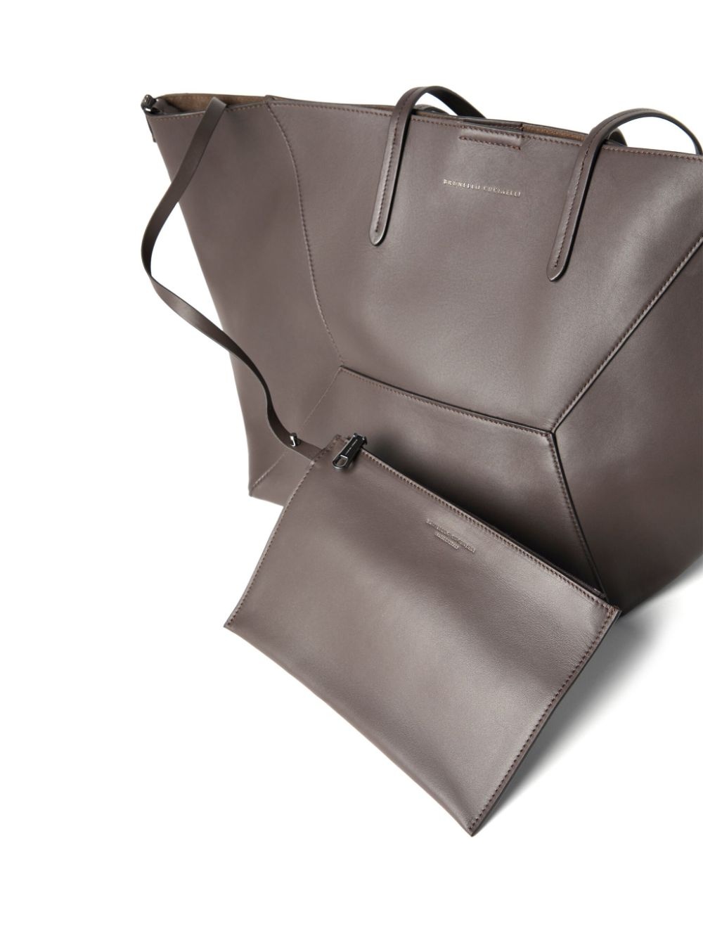 logo-stamp leather tote bag - 5