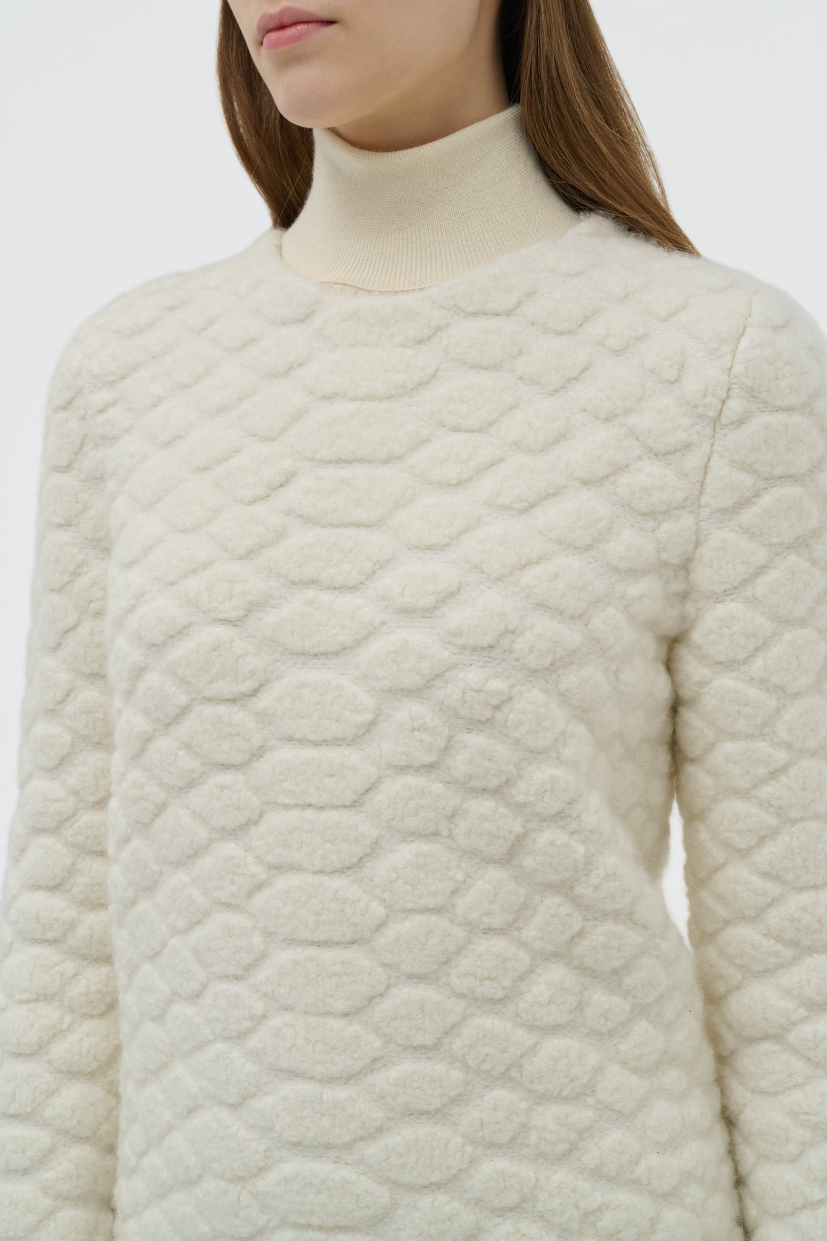 Tansey Knit Sweater in Ivory Cashmere - 5