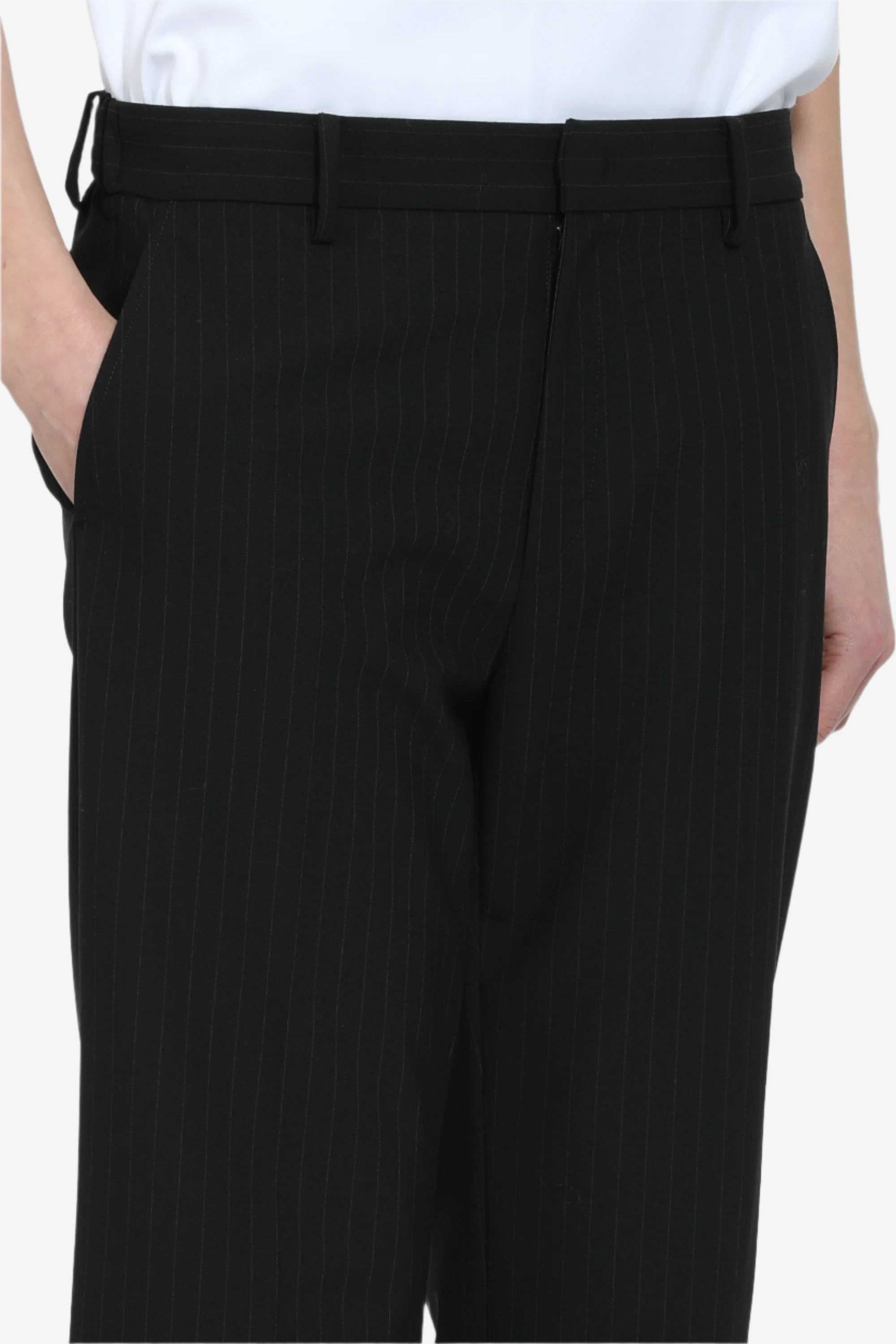 STRAIGHT FIT STRIPED ANKLE TROUSERS - 5