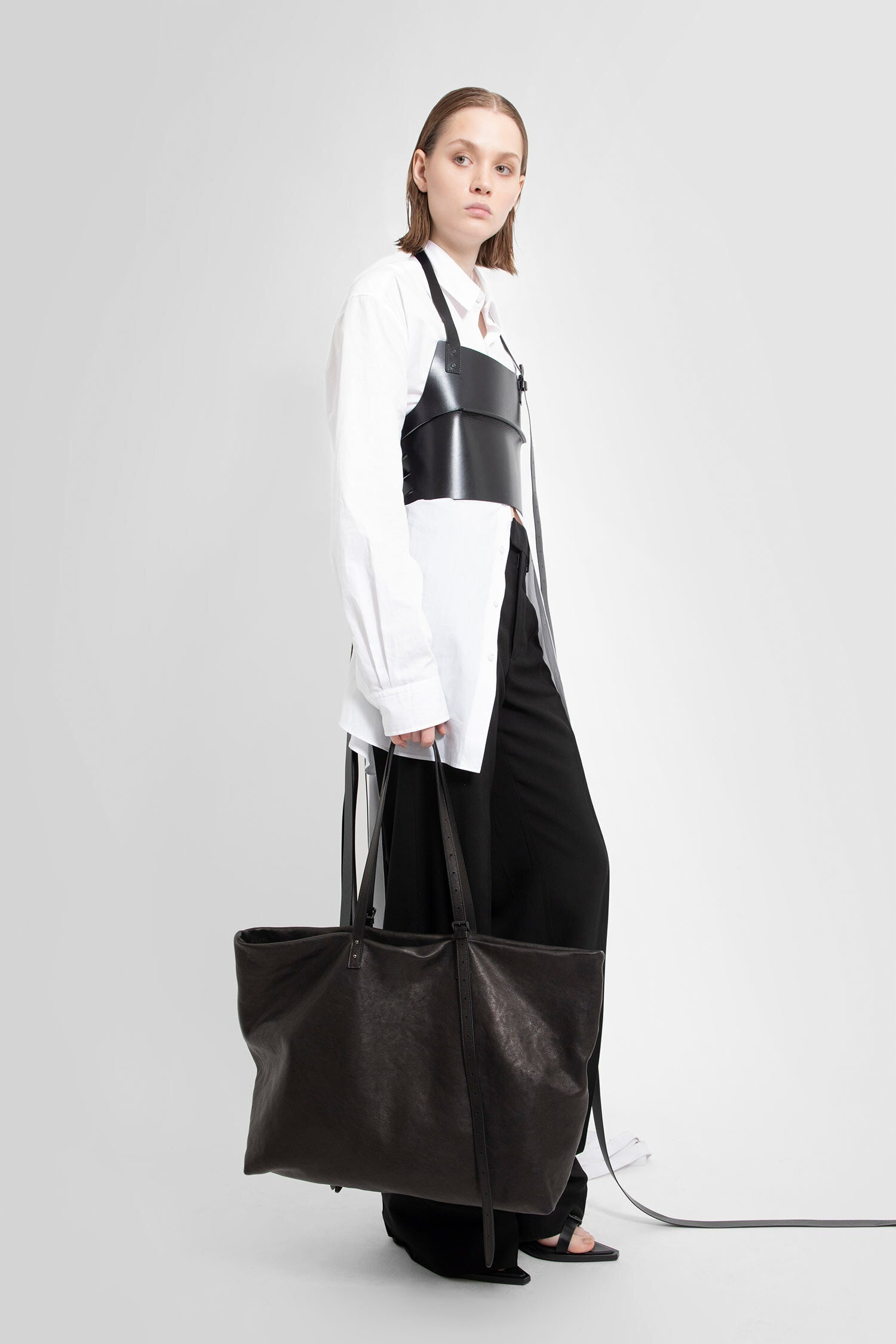 Ann Demeulemeester ANN DEMEULEMEESTER UNISEX BLACK TOTE BAGS