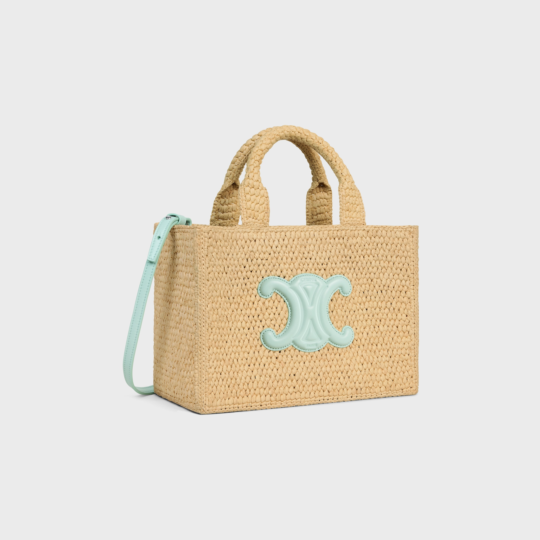 SMALL CABAS THAIS IN Raffia and calfskin - 2