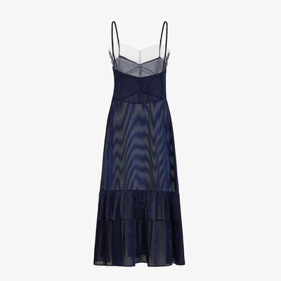 FENDI Blue silk jacquard dress outlook