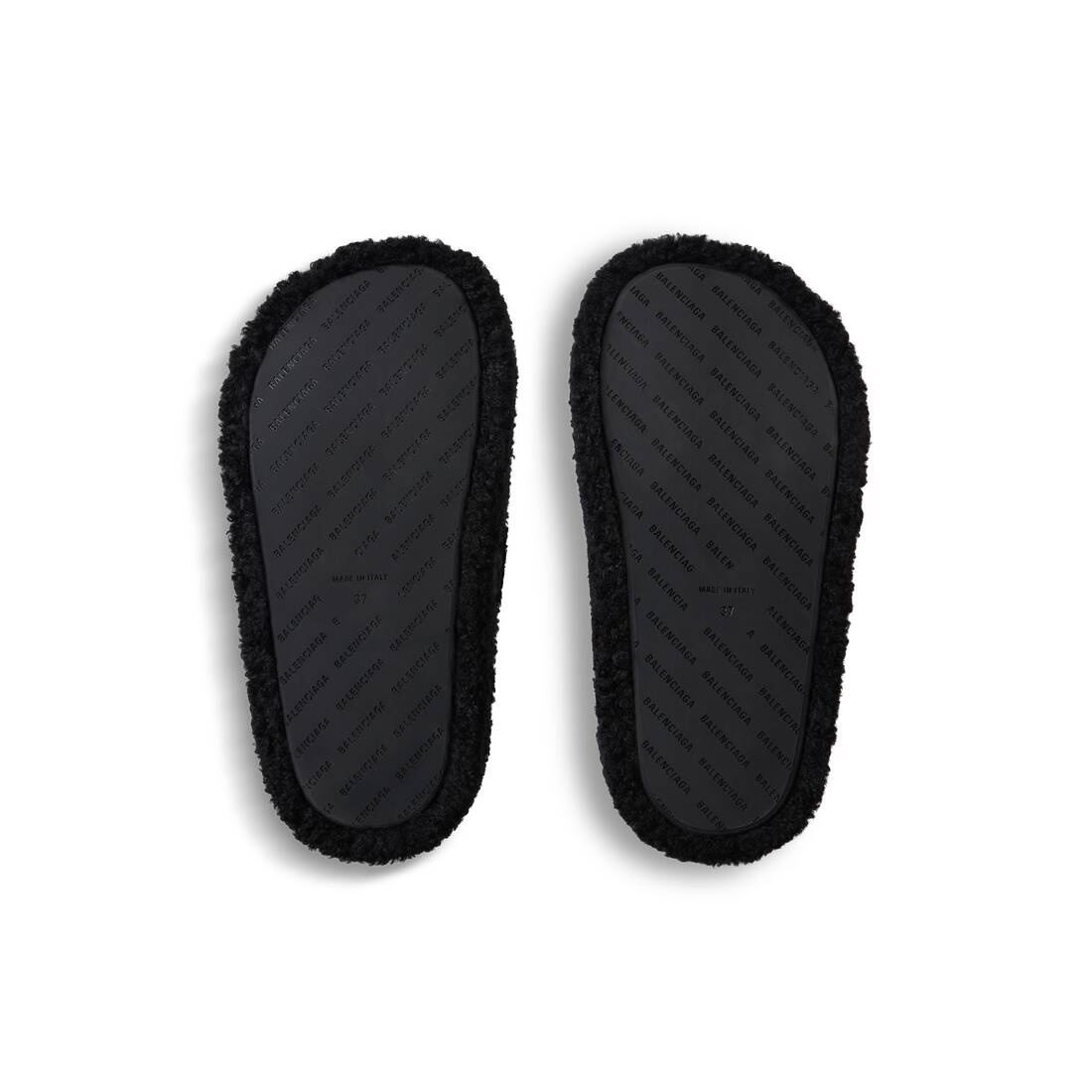 Women's Furry Platform Sandal in Black - 7