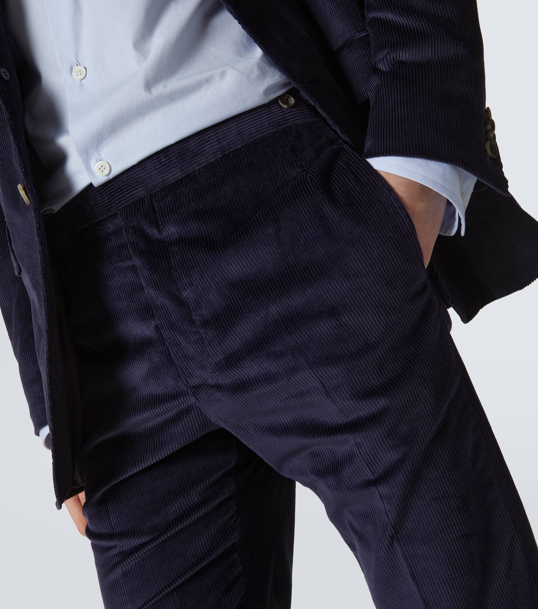 Cotton corduroy straight pants - 5